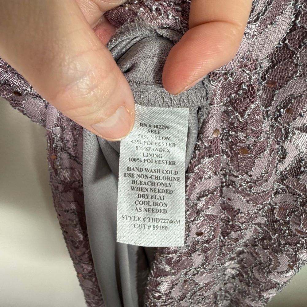 Sequin Lace Maxi Dress in Dusty Purple - Picture 7 of 9